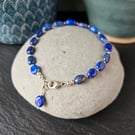 Natural Lapis Lazuli and Sterling Silver Bracelet