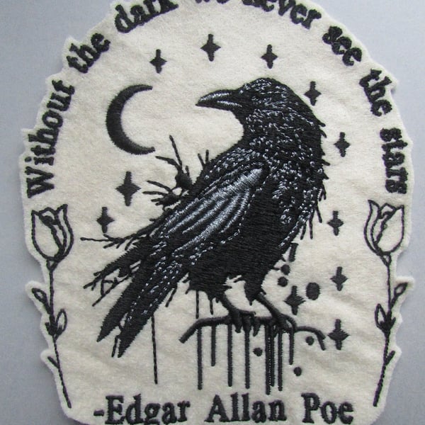 Edgar Allan Poe Quote Embroidered Sew on Applique Patch
