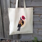 Goldfinch Tote Bag, Garden Bird Tote Bag, British Birds, Ecofriendly Bag