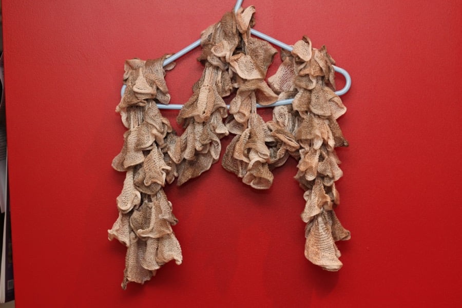 Cream and Beige Wool Scarf