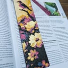 Floral bird bookmark textured