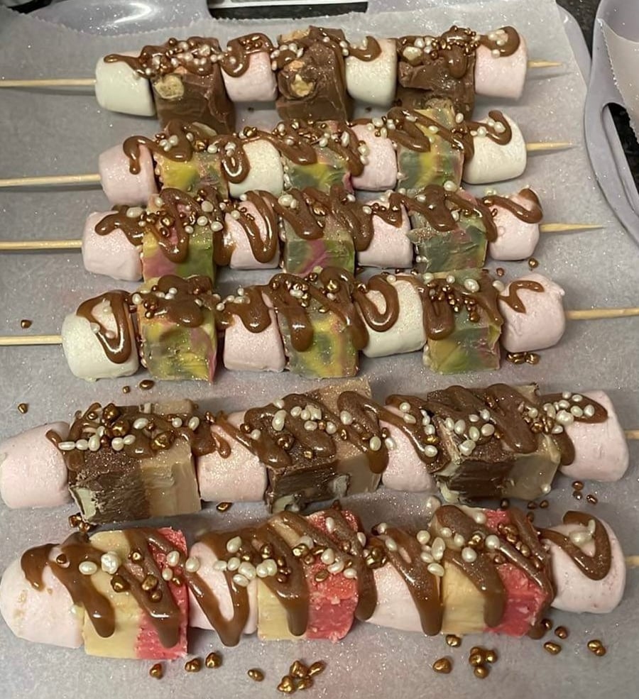 Homemade fudge sticks