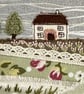Textile Art, Embroidered Art, Mounted Wall Art - Cottage Garden - Image 4