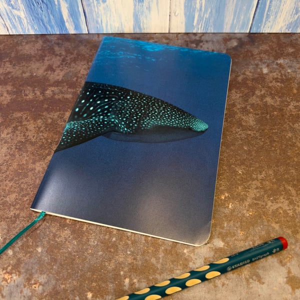 Notebook, Marine themed, A5 (ish), made from up-cycled and recycled materials.