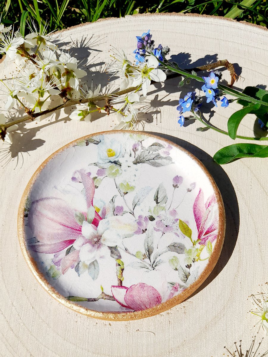 Floral Clay Trinket Dish