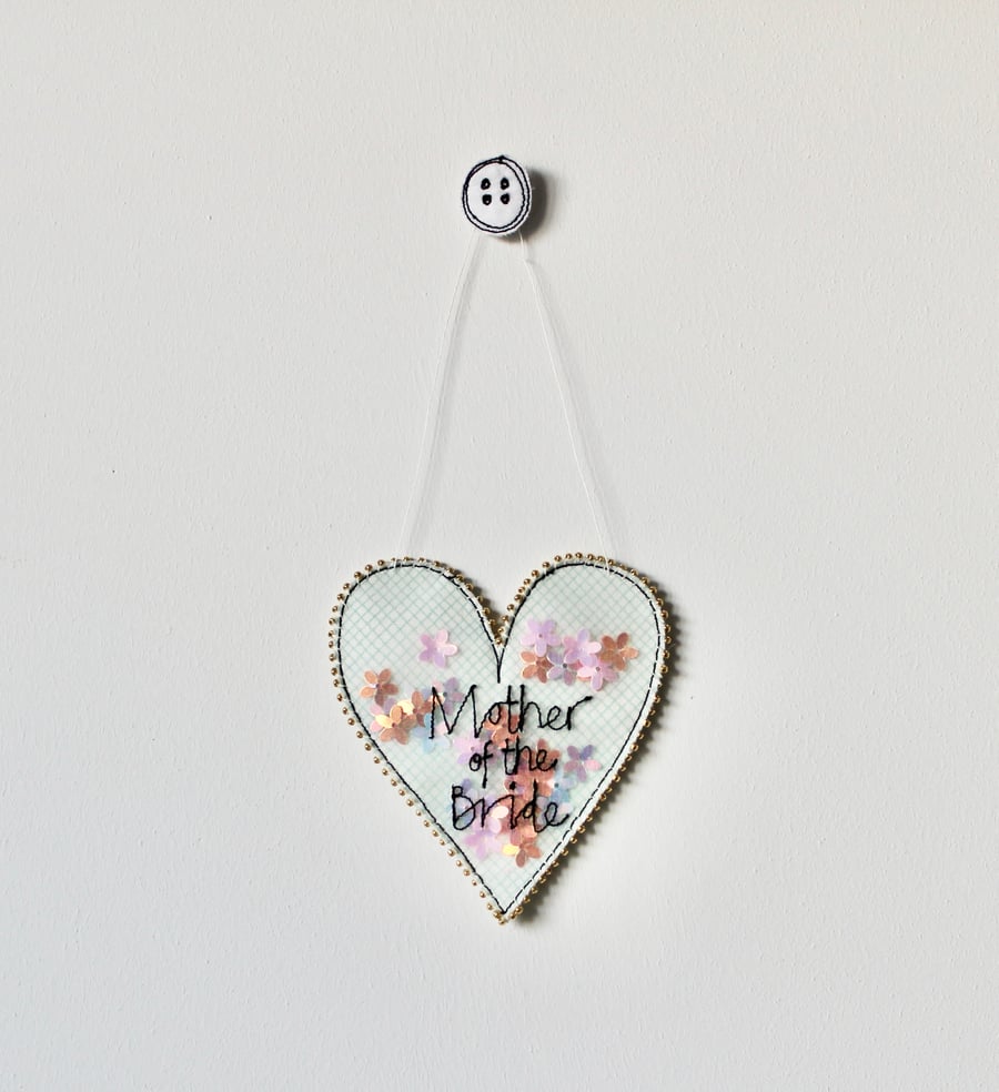 'Mother of the Bride' Heart - Hanging Decoration