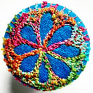 Buttons 1 inch button Hand Dyed Silks and Cottons Free Machine Embroidery Button