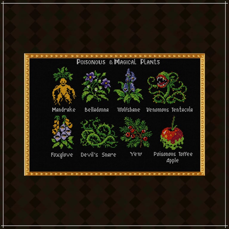 Victorian Poison Garden Cross Stitch Pattern PDF