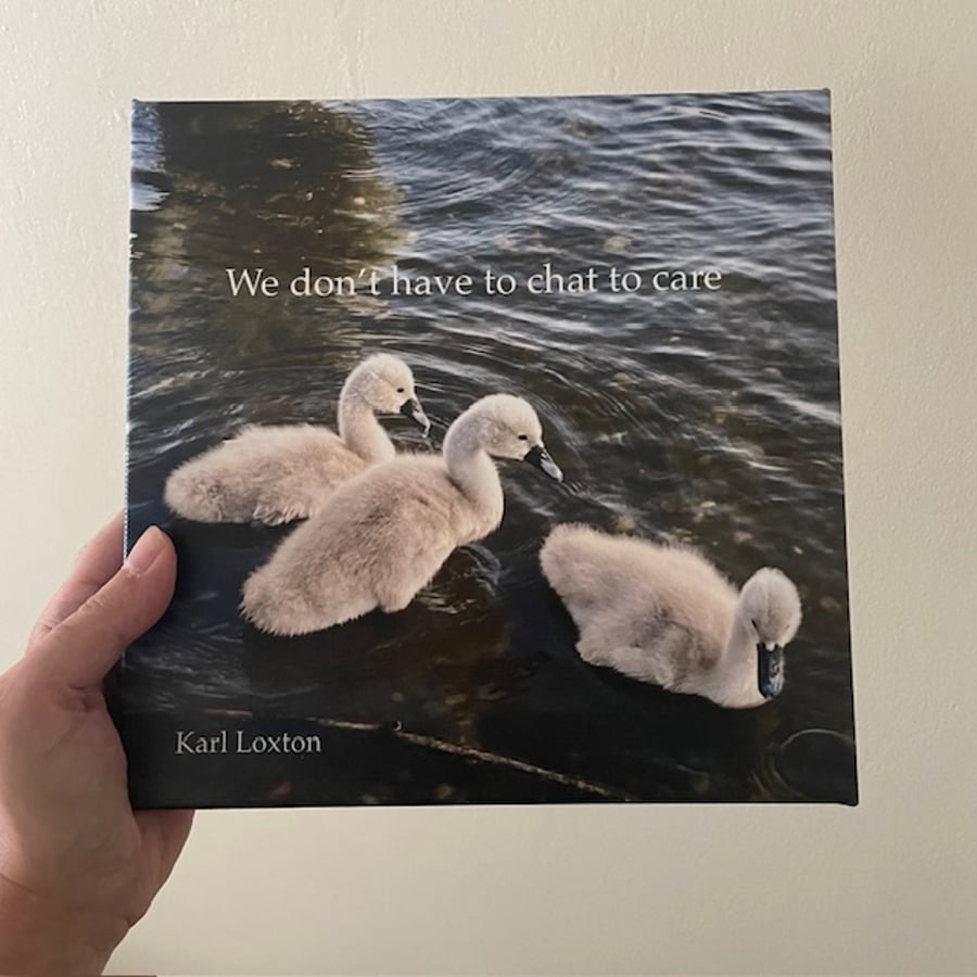 Swans Canvas print by Karl Loxton, 10 inches "We don't have to chat to care"