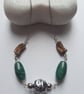 Green Aventurine and Brown bead Necklace 
