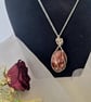 "Cherry Blossom" flower Agate silver wrapped pendant - Image 2