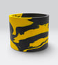 Black and Yellow 15cm Marbled Round Plant Pot  - Large Indoor Planter  - Image 8