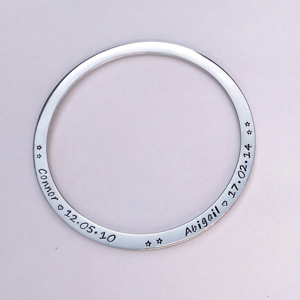 Personalised bangle -hand stamped
