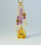 Citrine & Amethyst Gemstone Bag Charm, Scorpio, November Birthday Gift For Her