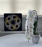 Geometric String Art Wall Decor-Handmade White&Gold Thread Art on Black Board