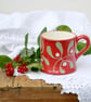 Christmas Red Mistletoe Country Mug - Hand Painted - Image 5