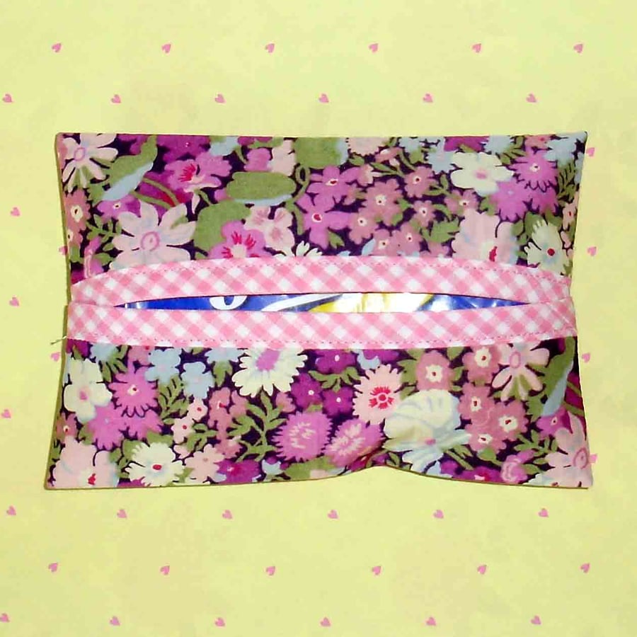 Pocket tissue holder - Liberty print pink