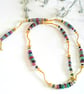 Genuine Unique Ruby, Emerald & Sapphire  Gold Vermeil Necklace - Image 1