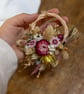 Mini dried flower pink and yellow wreath gift hanging - Image 7