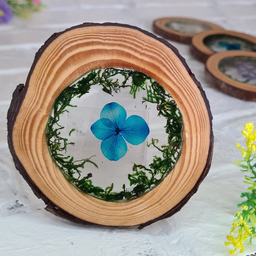 Floral wooden coaster