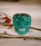 Emerald Green Resin Skull Bowl – Handmade Gothic Home Décor – Alternative Orname