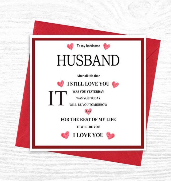 Husband valentine card, Valentines love card for husband
