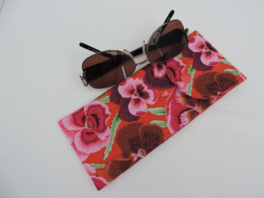 Pansies Glasses Case  Sun Glasses Case  