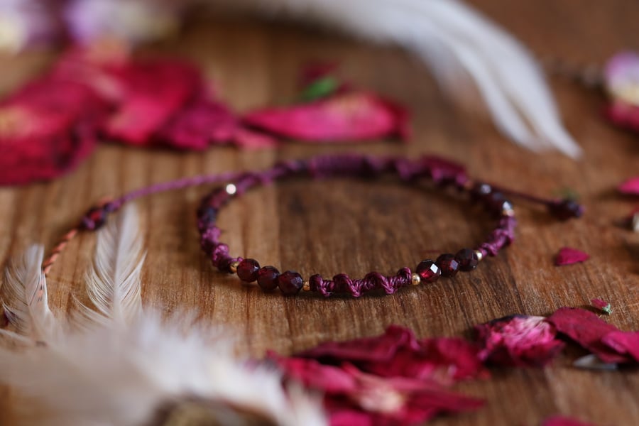 Garnet Intention Bracelet Deep Energy and Strength