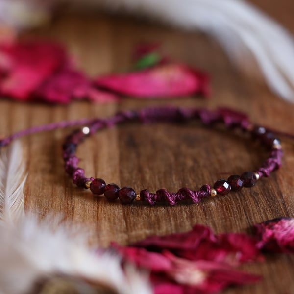 Garnet Intention Bracelet Deep Energy and Strength