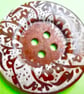 6cm Raised Edge  Brown Patterned Large Wood  Buttons ABSTRACT pattern - Image 2