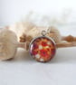 Poppy Pendant with Chain Necklace, Arty Jewellery with Red Flowers  - Image 3