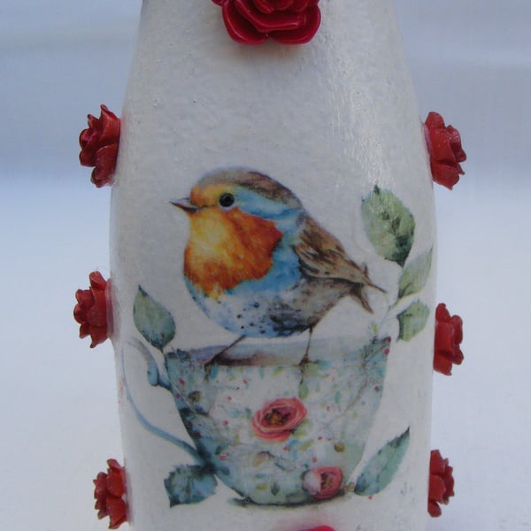 Handmade Robin flower vase, 