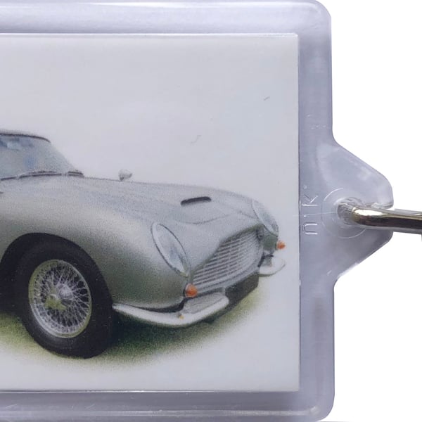 Aston Martin DB6 1965- Keyring with 50x35mm Insert - Car Enthusiast