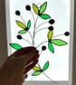 Stained Glass Olive Branch Suncatcher no.2 - Handmade Window Decoration  - Image 6
