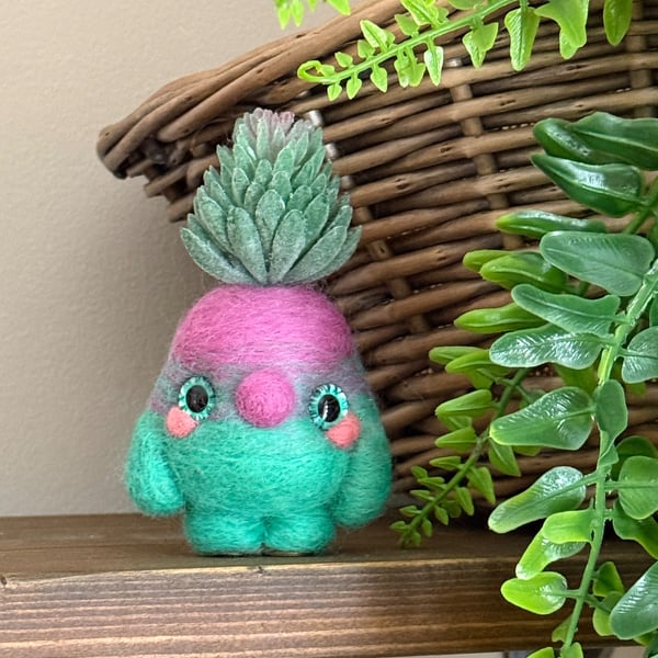 Succulent Gnome Art Doll Mini
