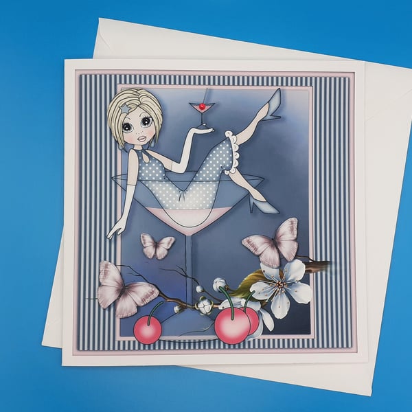 Funny Birthday Card For Her, 8x8inches. 20x20cms 