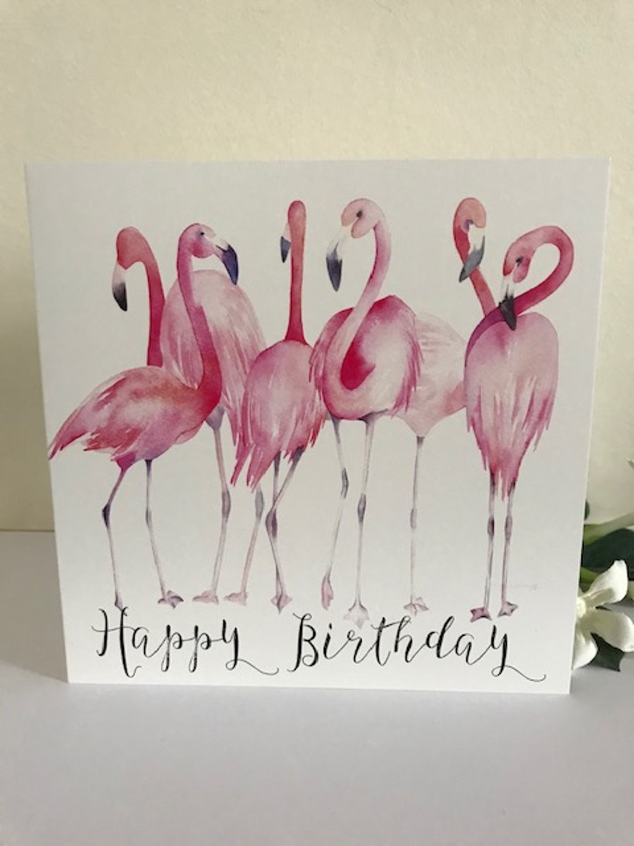 Flamingo Birthday Card for any age