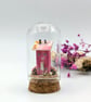 Miniature Glass Cloche with Wooden Cottage Home Decor  - Image 3