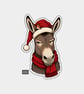 Unique Funny Christmas Sticker Xmas Decal - Grumpy Donkey