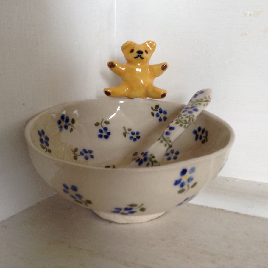 Bowl with teddy bear
