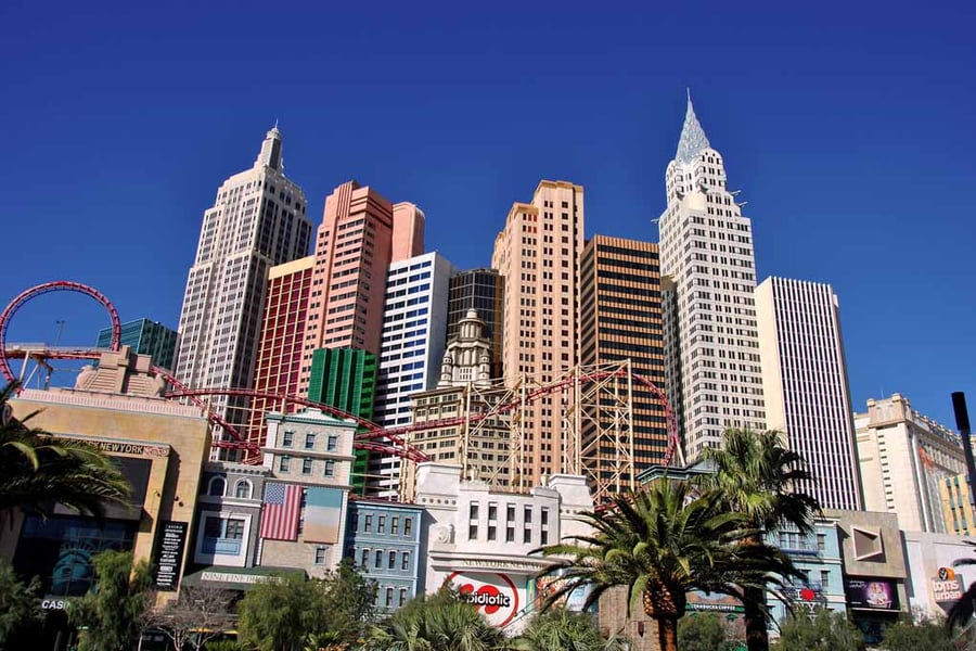 New York New York Hotel Las Vegas America 18"x12" Print