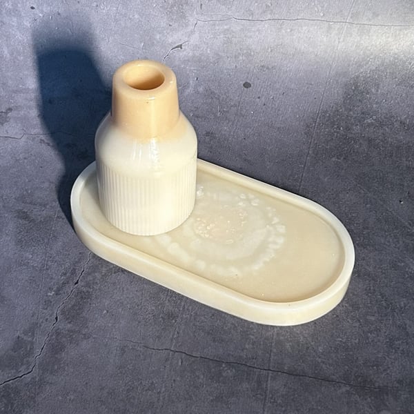 Perfectly Imperfect Resin Tray in Soft Gold and Pearlescent White