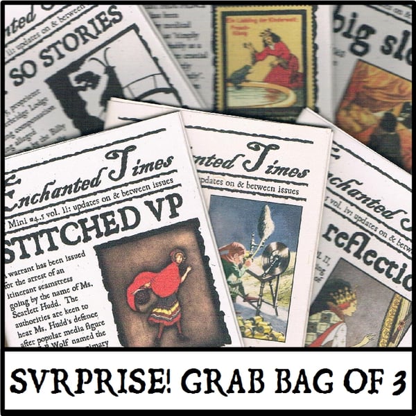 GRAB BAG OF 3 x Enchanted Times Mini - random back issues, fairytale newspaper 