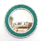 Recycled fishing rope porthole mirror, 28cm, 11 inches