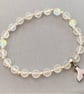 Mermaid Iridescent Stretch Bracelet with Stainless Steel Mermaid Tail Charm - Image 3