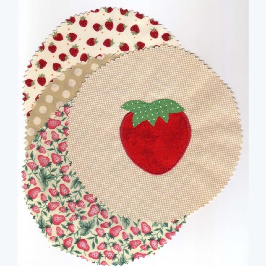 Jam pot covers fruit applique Folksy