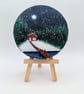 Nordic Inspired Small Round Winter Painting - Image 2