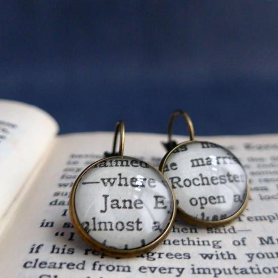 Jane Eyre Earrings, Literary Book Lover Gift