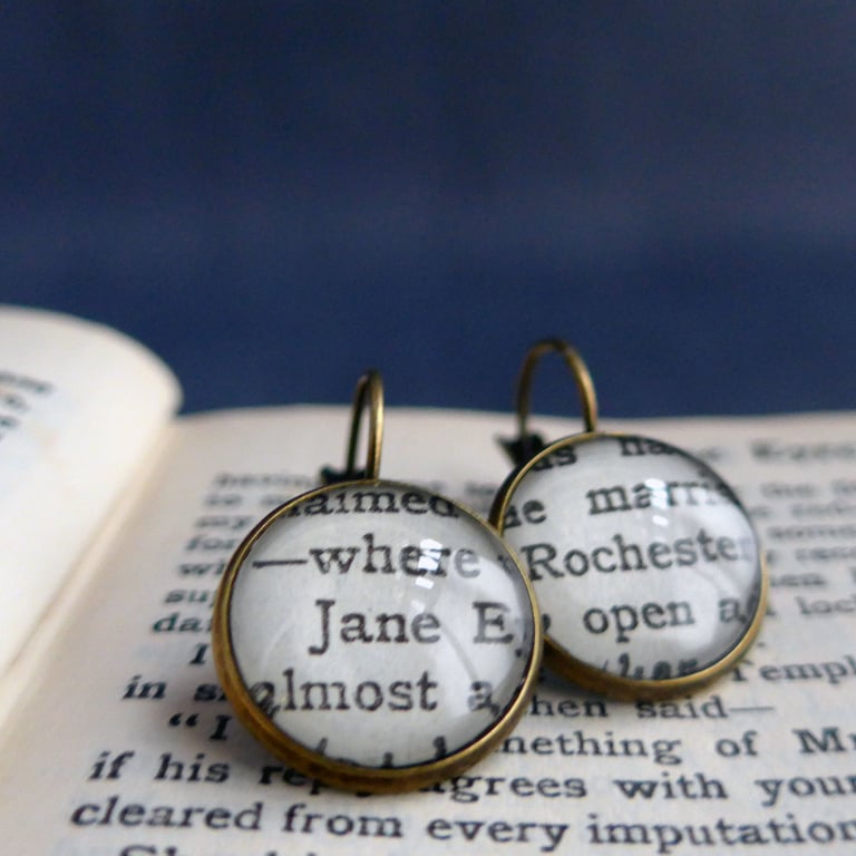 Jane Eyre Earrings, Literary Book Lover Gift