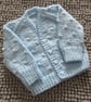 14" Baby Blue Knits Pattern V Neck Cardigan
